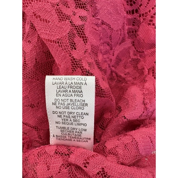Lace Babydoll Nightie Pink Lace Up Back Sz M Lingerie Mini Dress Coquette Fairy - Picture 7 of 7